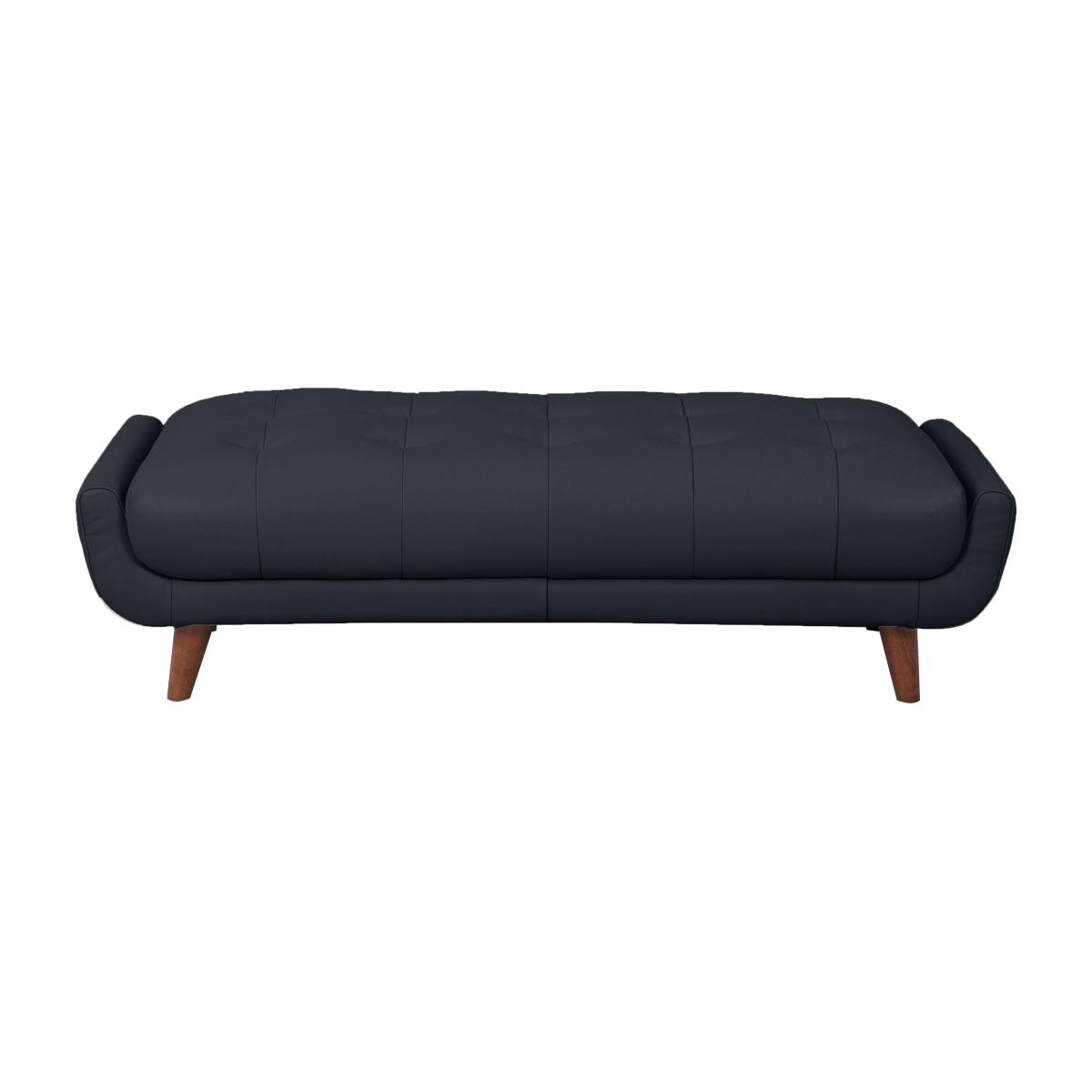 Rene Large Leather Footstool - Blue – image 1