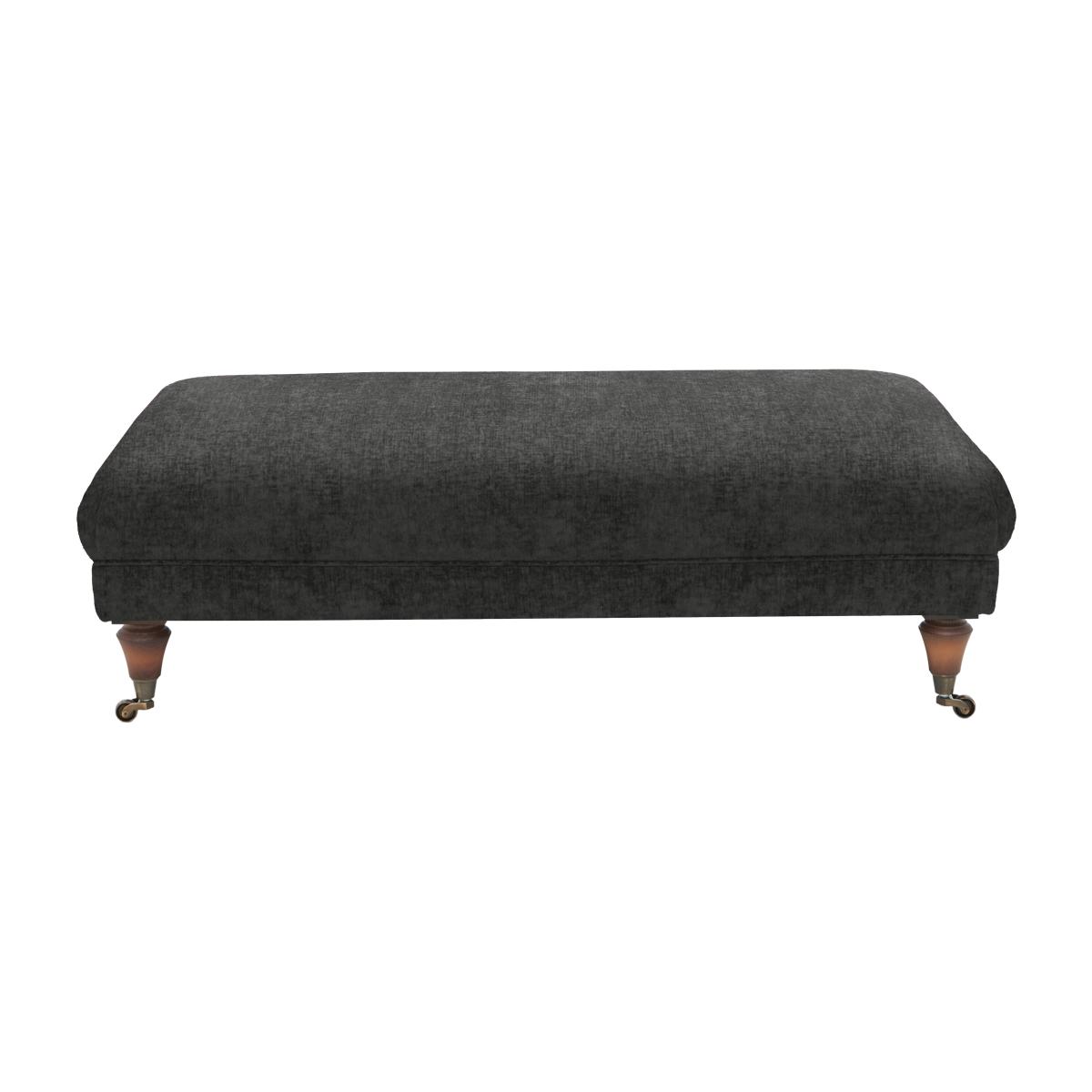 Boutique Chatterley Footstool - Bolero Ebony with Walnut Castors – image 1