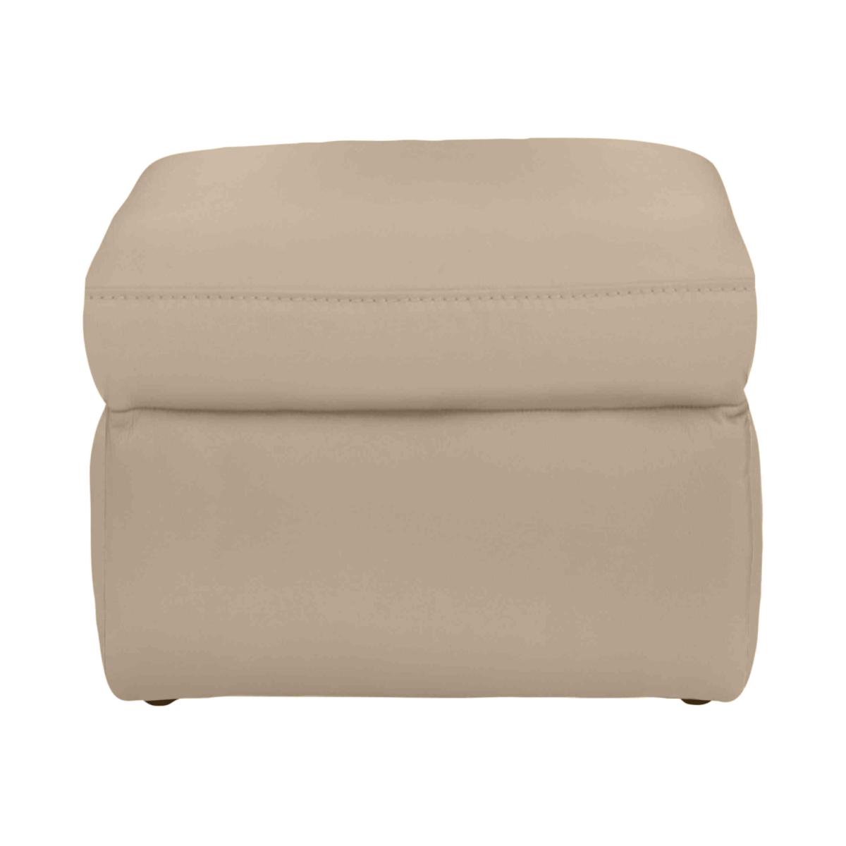Berlin Leather Storage Footstool - Pebble