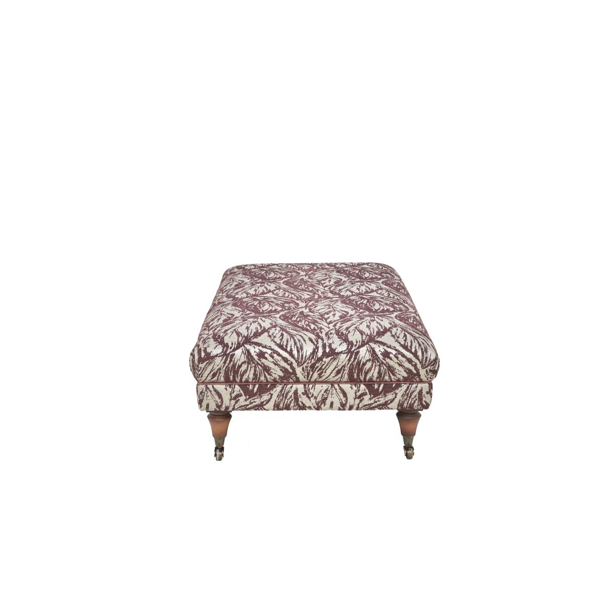 Boutique Chatterley Footstool - Bolero Quill with Walnut Castors – image 7