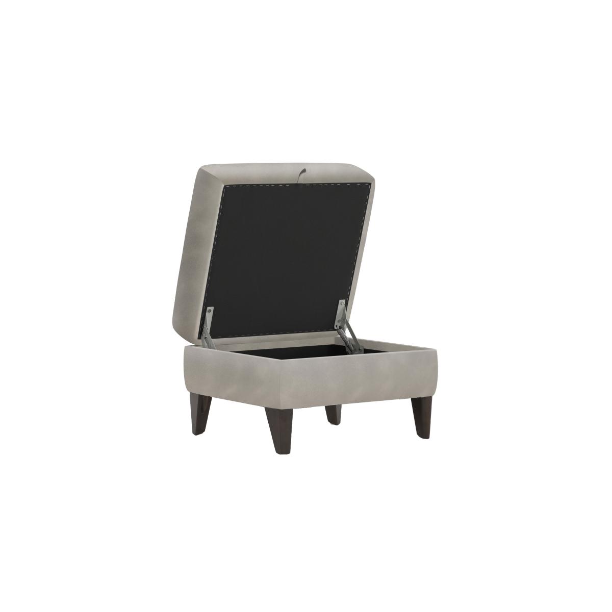 Uno Fabric Storage Footstool - R09 Silver Grey – image 2