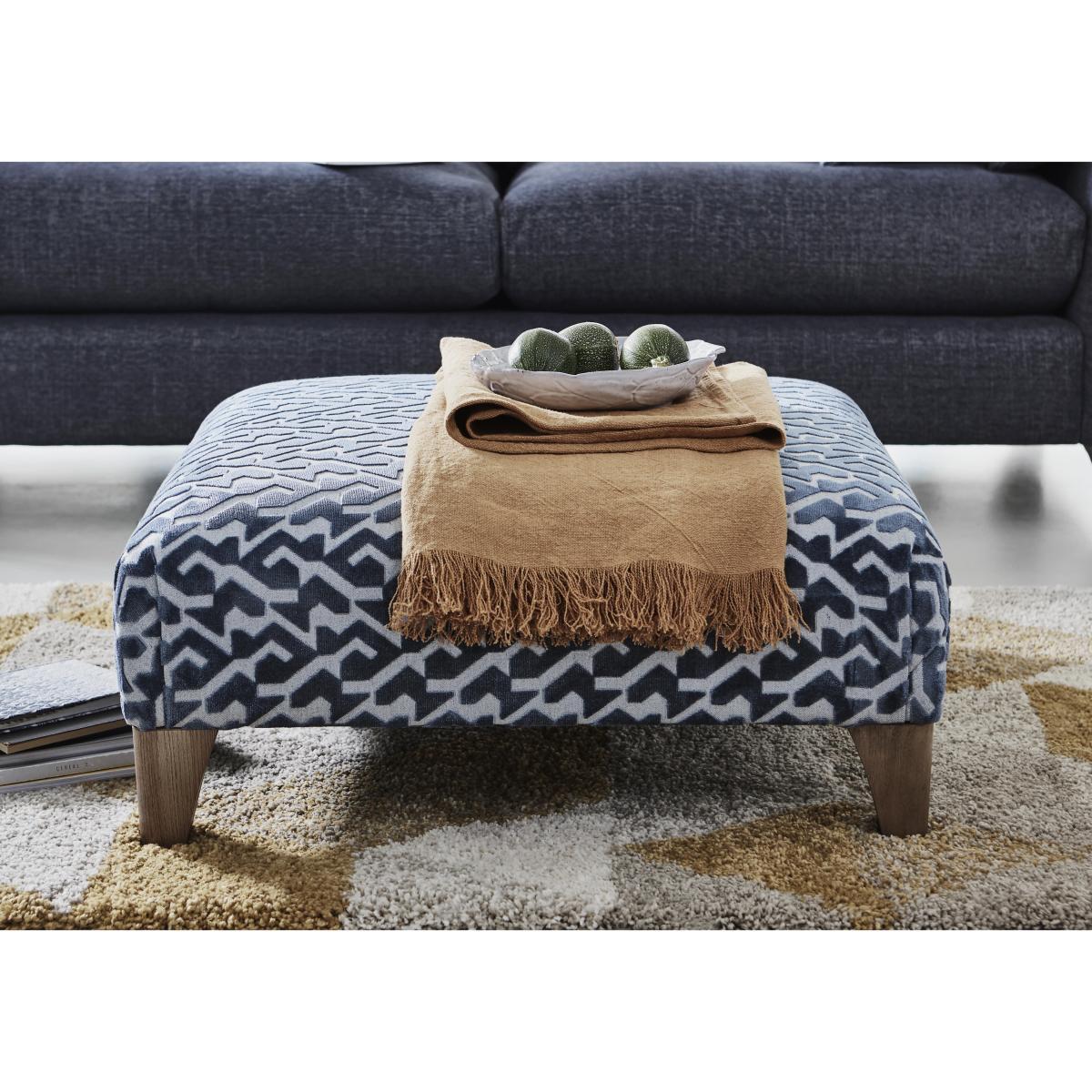 Marina Eco Fabric Designer Footstool - Blue – image 2