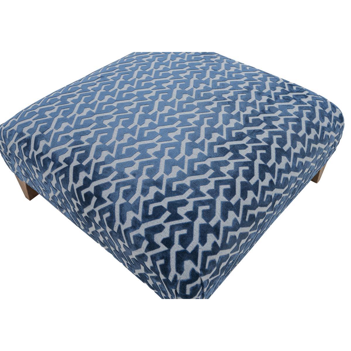 Marina Eco Fabric Designer Footstool - Blue – image 3