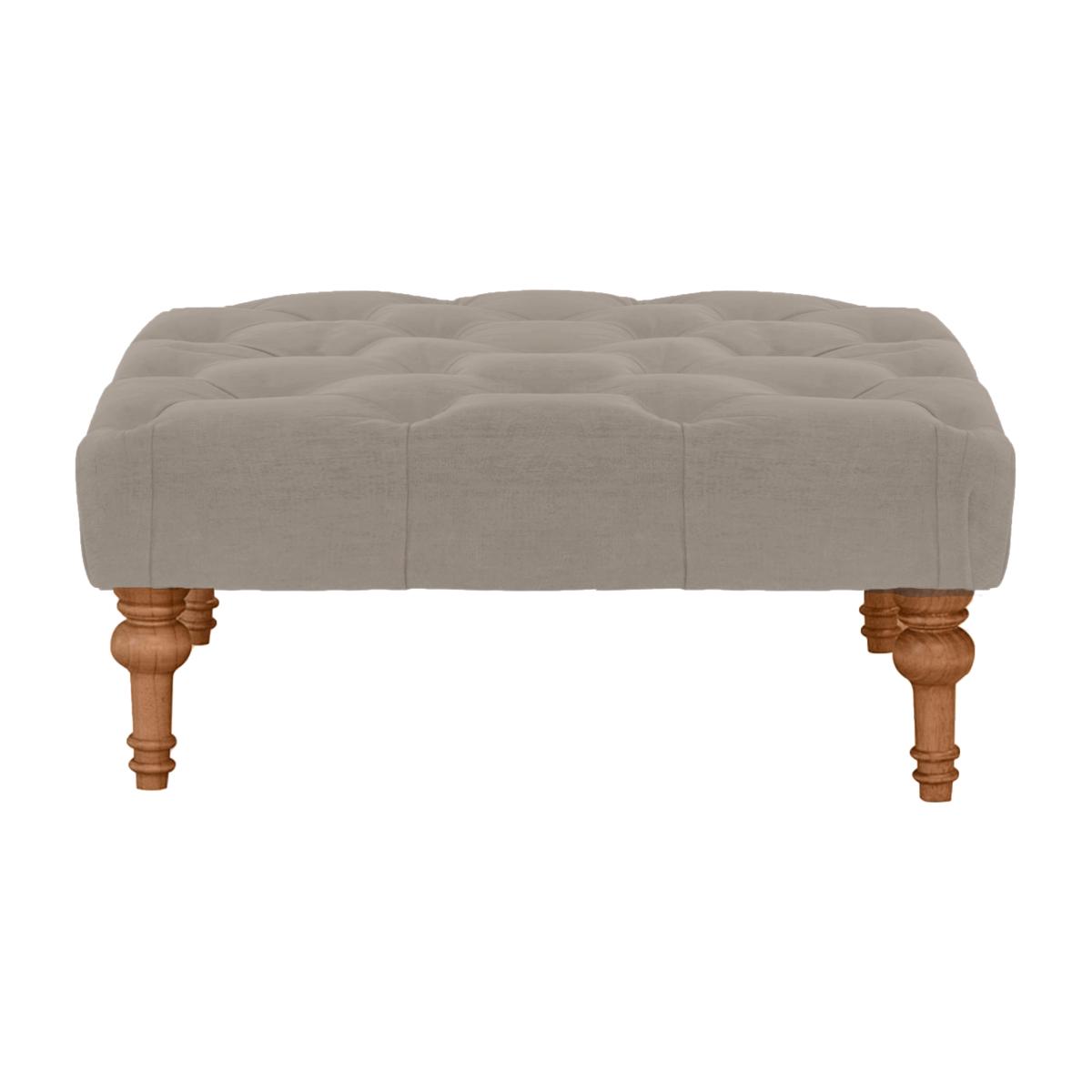 Alexander and James - Chesterfield Collection Small Fabric Footstool - Velvet Silver with Oak Feet