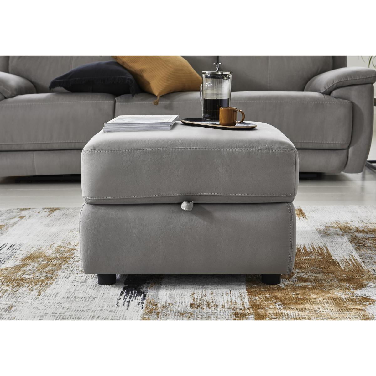 Touch Fabric Storage Footstool - Feather – image 2