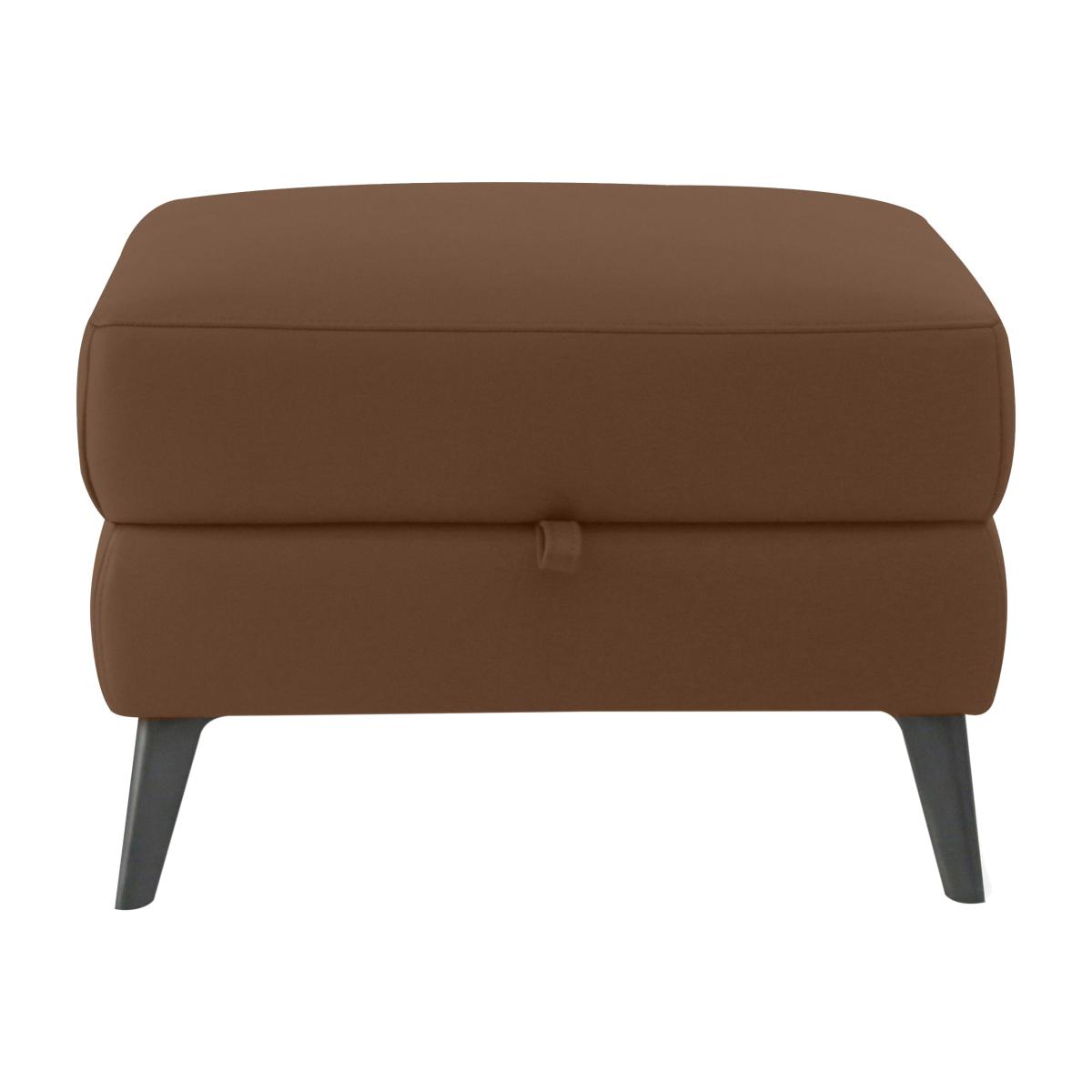 Domicil - Maddox Leather Storage Footstool - NP Caramel – image 1