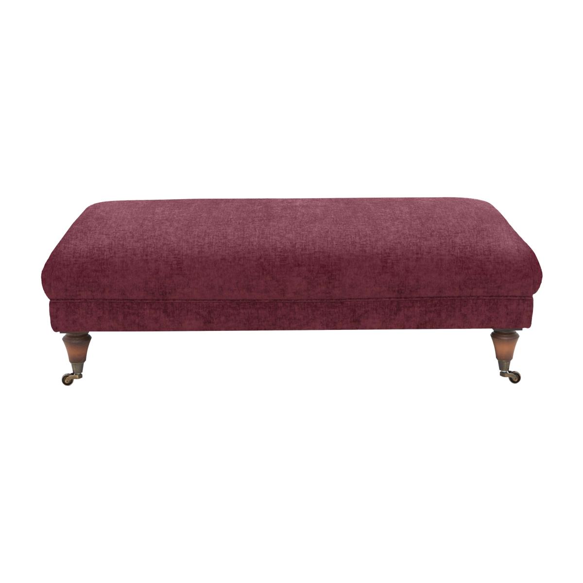 Boutique Chatterley Footstool - Bolero Boysenberry with Walnut Castors – image 1