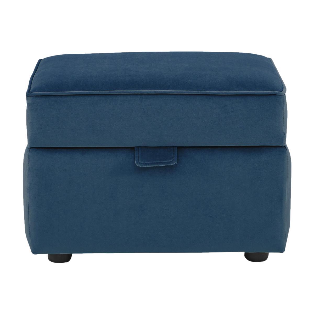 Celestia Fabric Storage Footstool - Blue – image 1