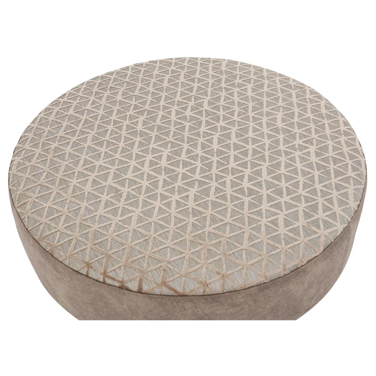 Ariana Plain Fabric Twister Footstool - Grey – image 3