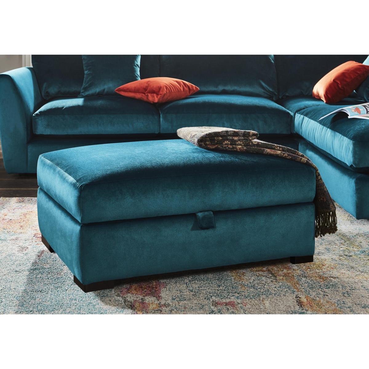 Icon Small Fabric Storage Footstool - Teal – image 1
