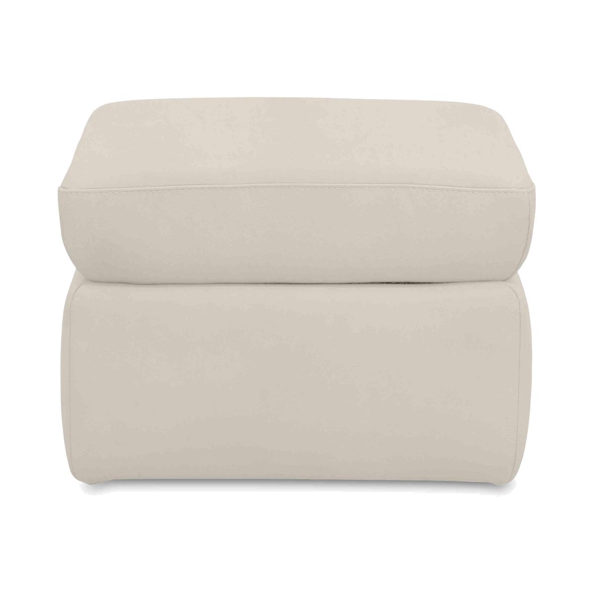 Quinn Fabric Storage Footstool - Velvet White – image 1