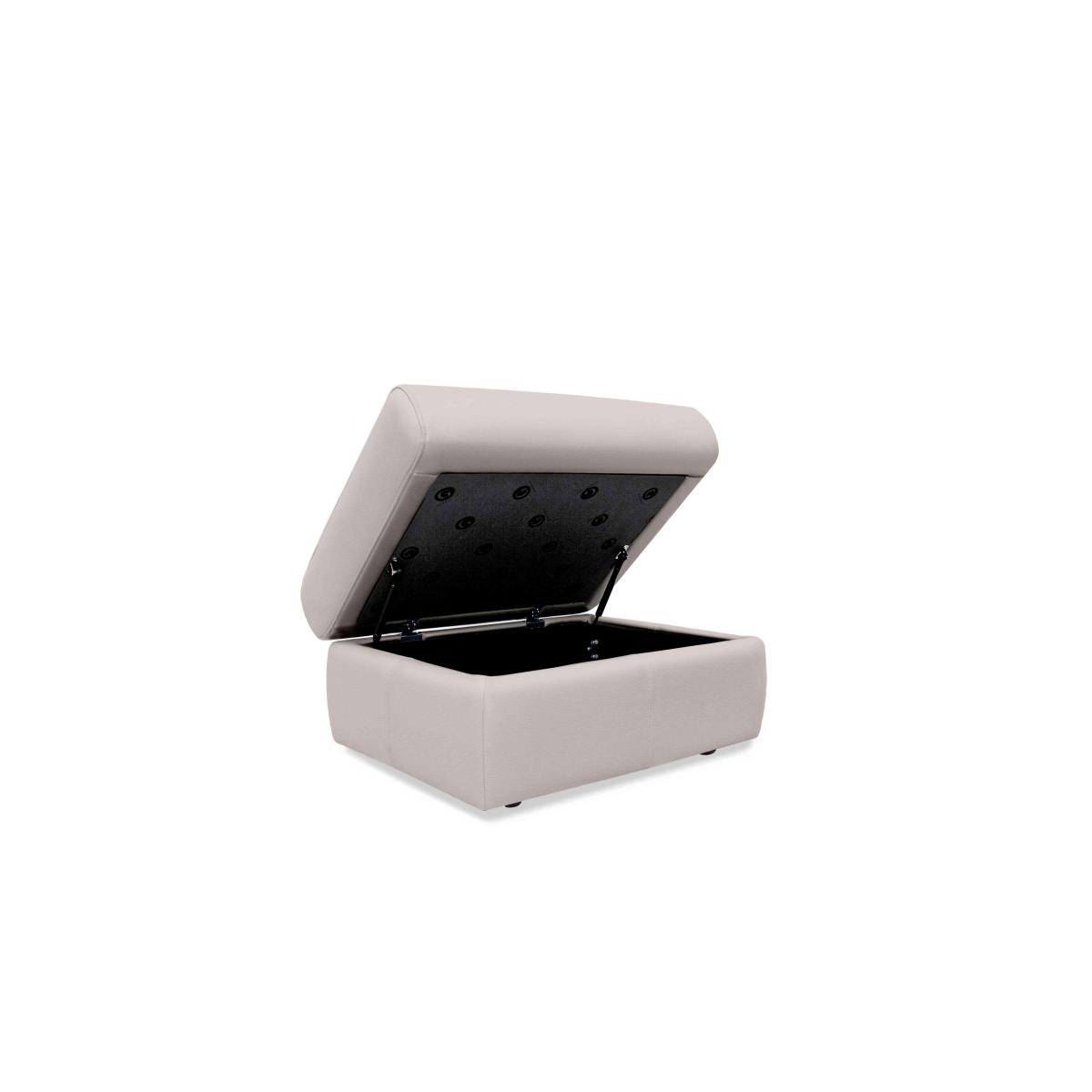 G Plan - Thornbury Leather Storage Footstool - Cambridge Chalk – image 2