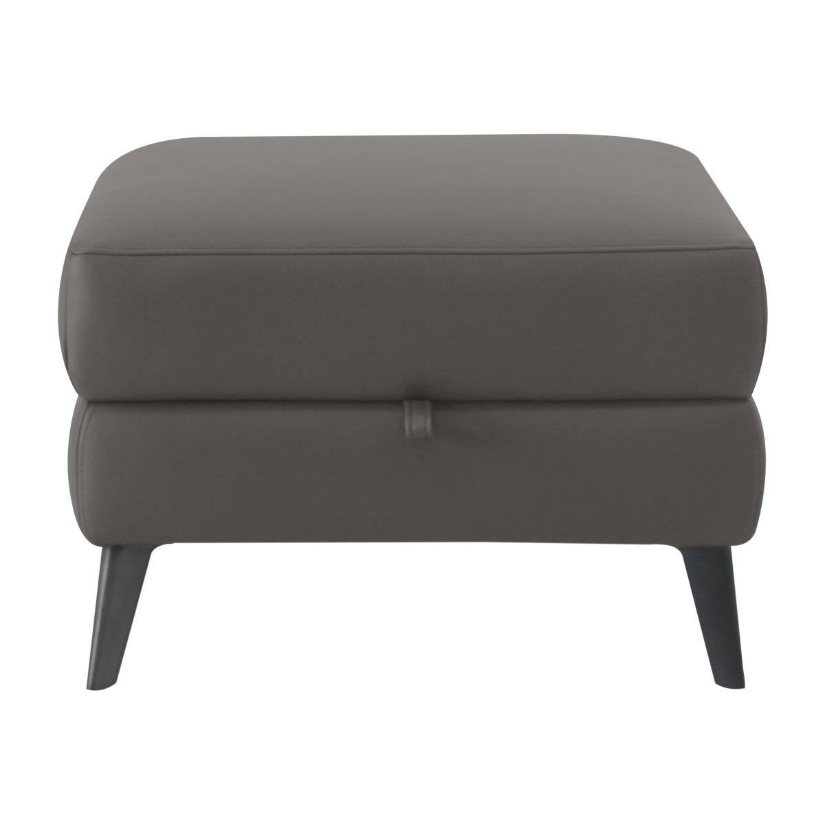 Domicil - Huxley Leather Storage Footstool - NP Elephant Grey – image 1