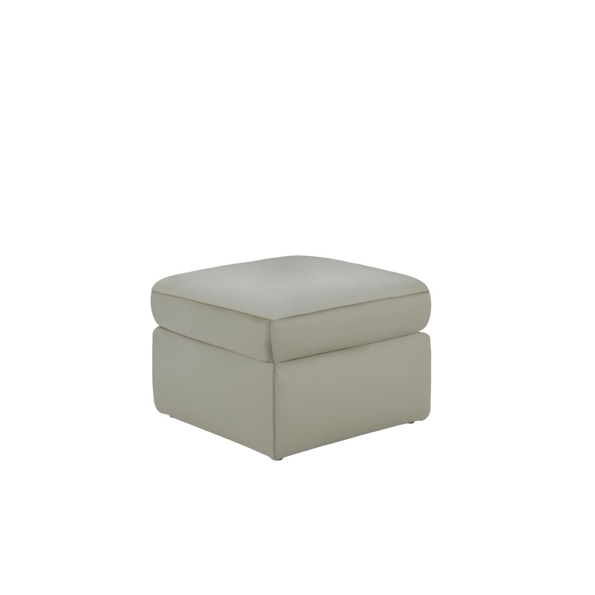 Berlin Leather Storage Footstool - Grey – image 2