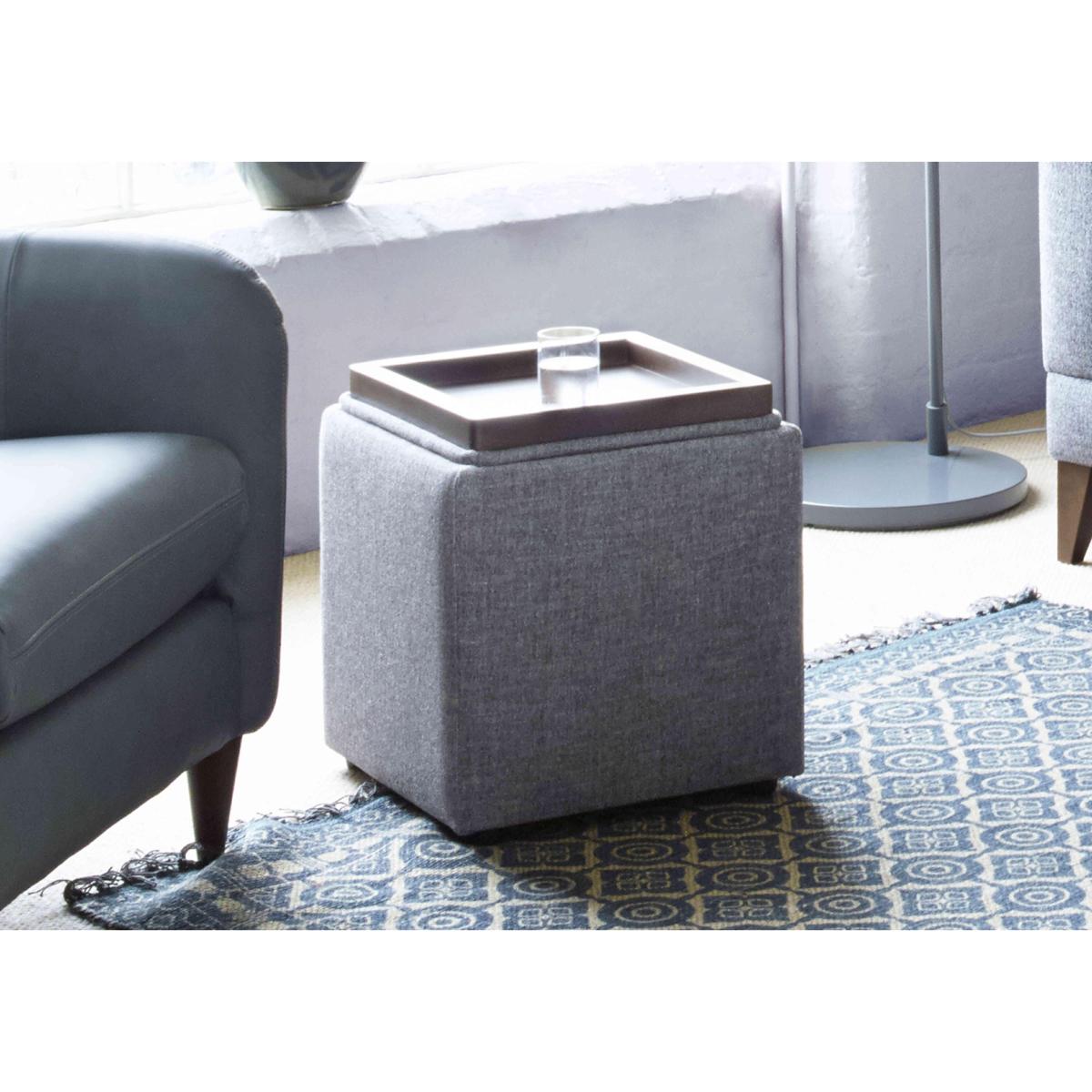 The Lounge Co. - Bronwyn Storage Cube Tray Stool - Midnight Indigo – image 2