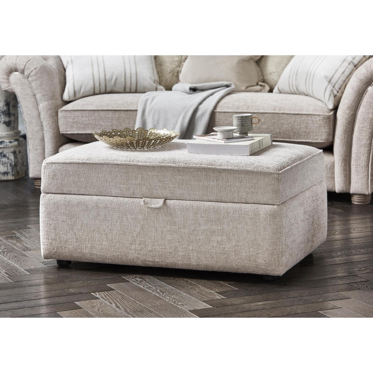 Oyster Bay Fabric Storage Stool - Grey – image 2
