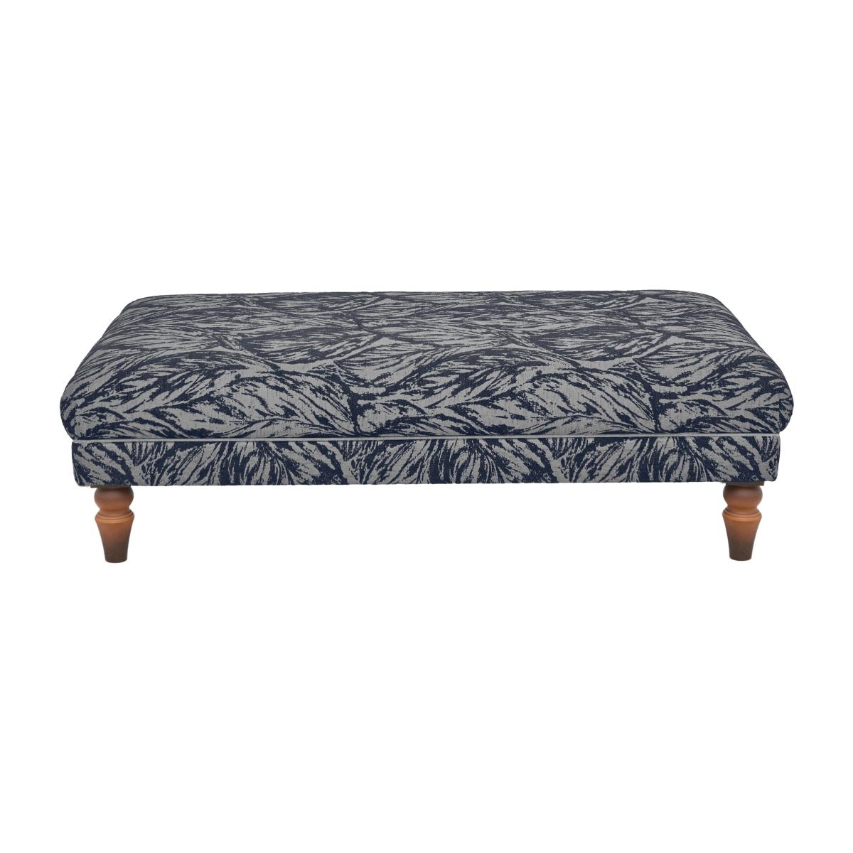 Boutique Chatterley Footstool - Canopy Midnight with Walnut Feet – image 1