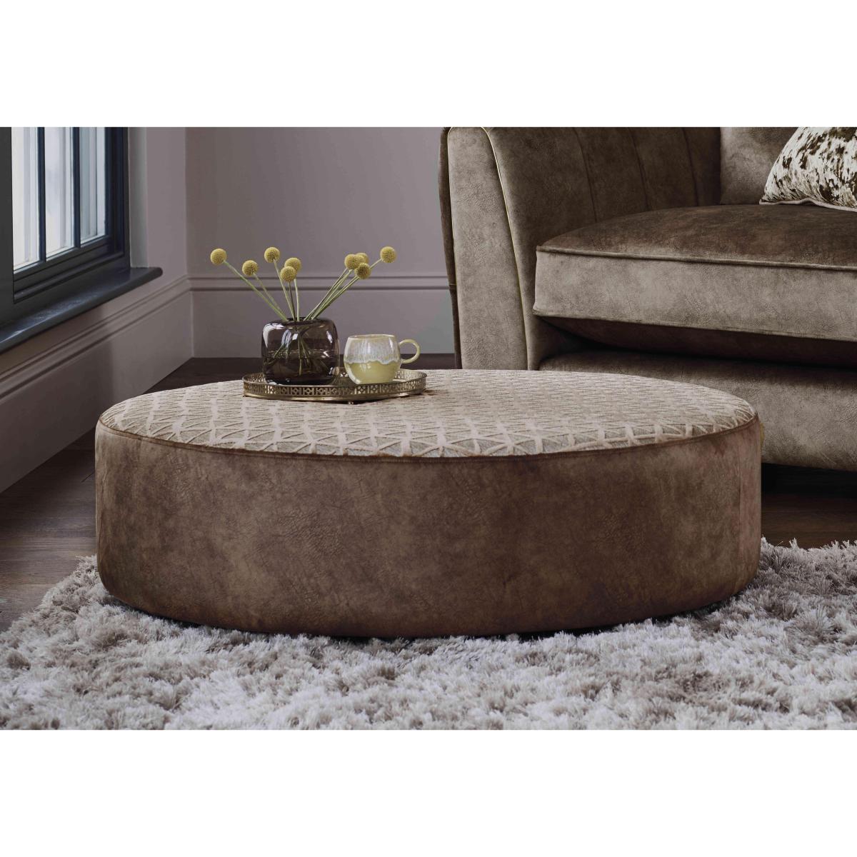 Ariana Fabric Twister Footstool - Dapple Ocean – image 2