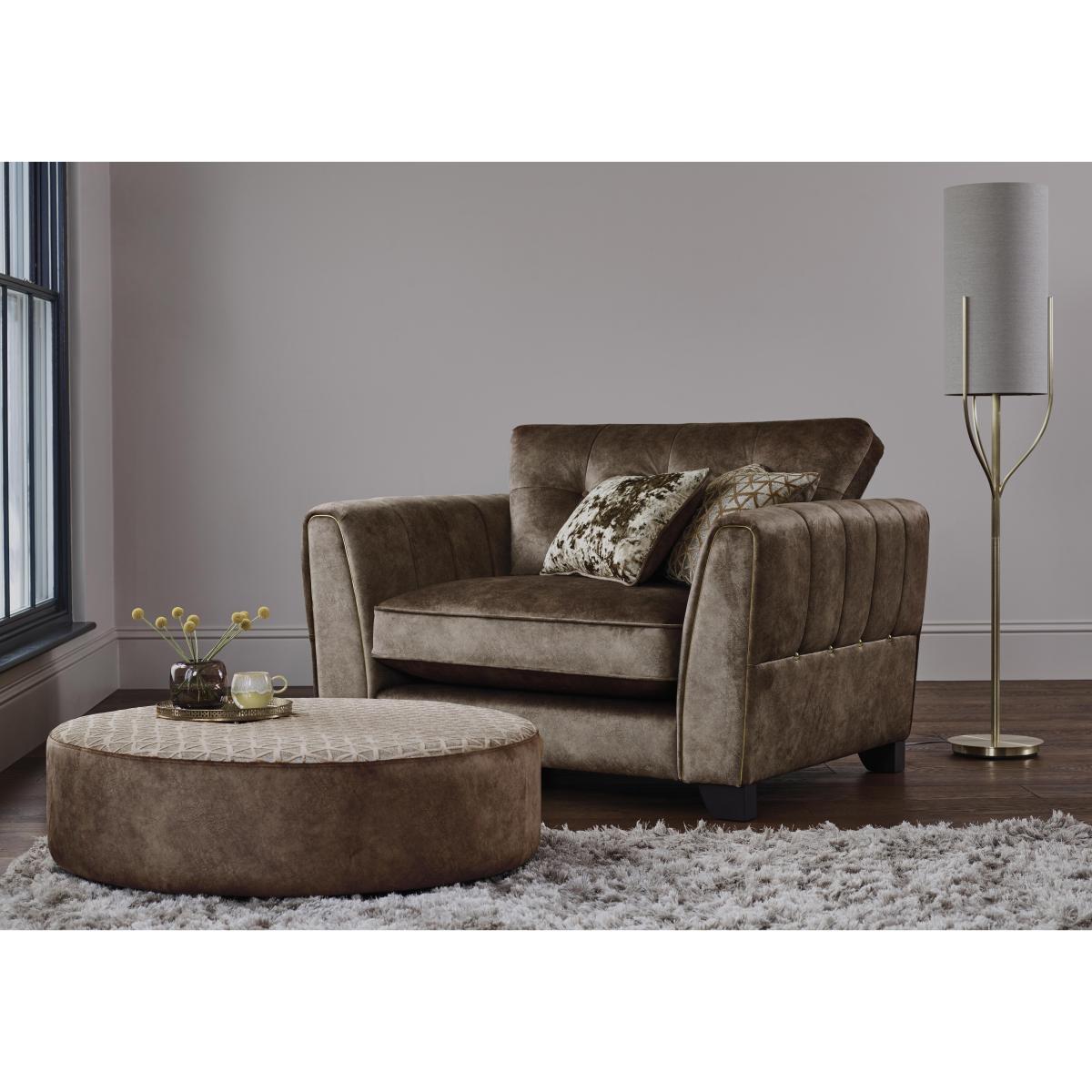 Ariana Fabric Twister Footstool - Dapple Ocean – image 3