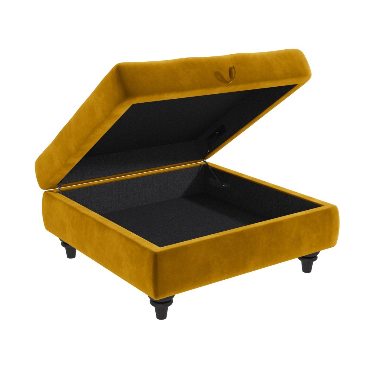 Mustard Velvet Footstool with Storage - Inez – image 5