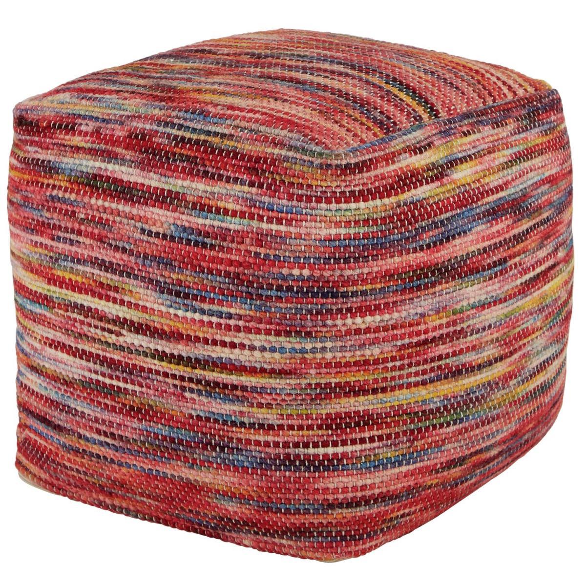 Habitat Retba Wool Cube Footstool - Multicoloured – image 2