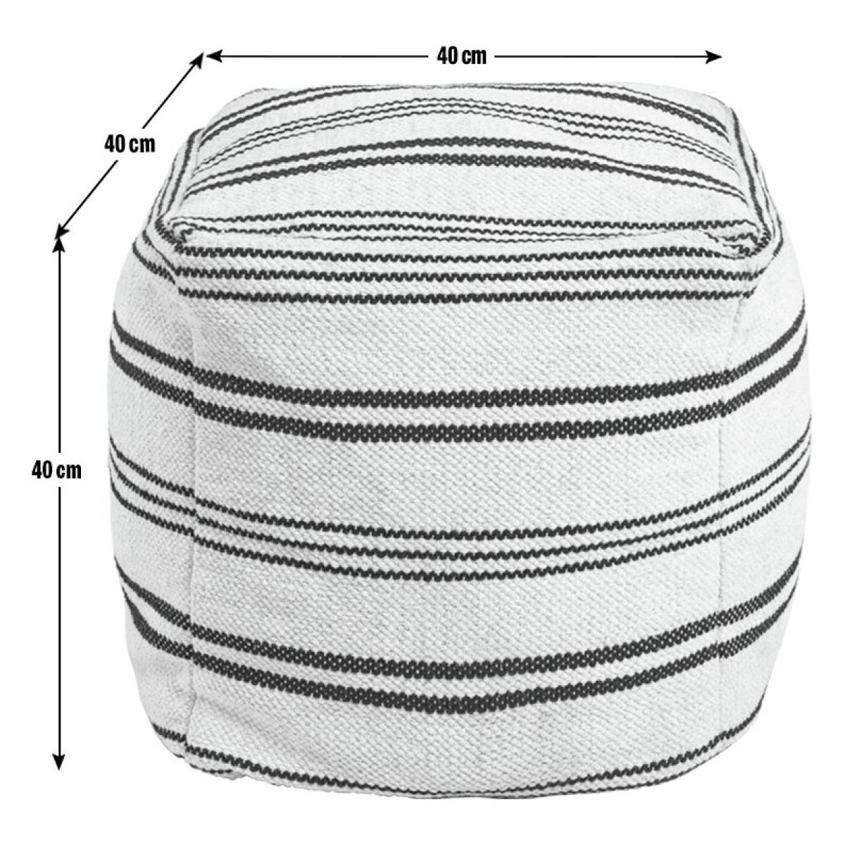 Habitat Layne Wool Pouffe - Black & White – image 4