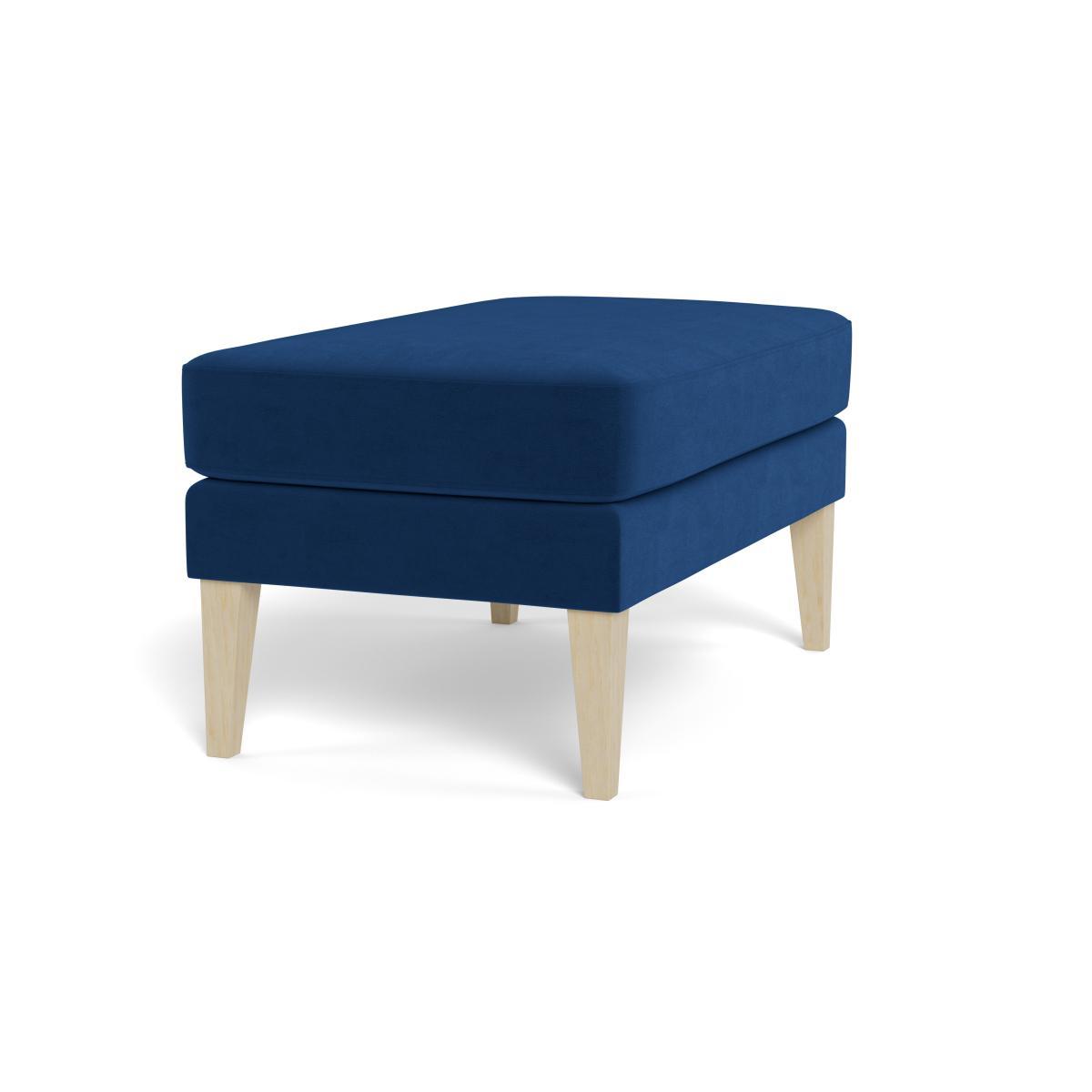 Heal's Richmond Ottoman Velvet Petrol Natural Feet - Heal's UK Furniture – image 2