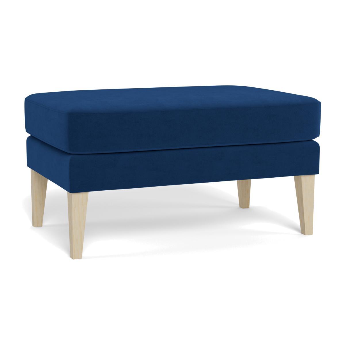 Heal's Richmond Ottoman Velvet Petrol Natural Feet - Heal's UK Furniture – image 1