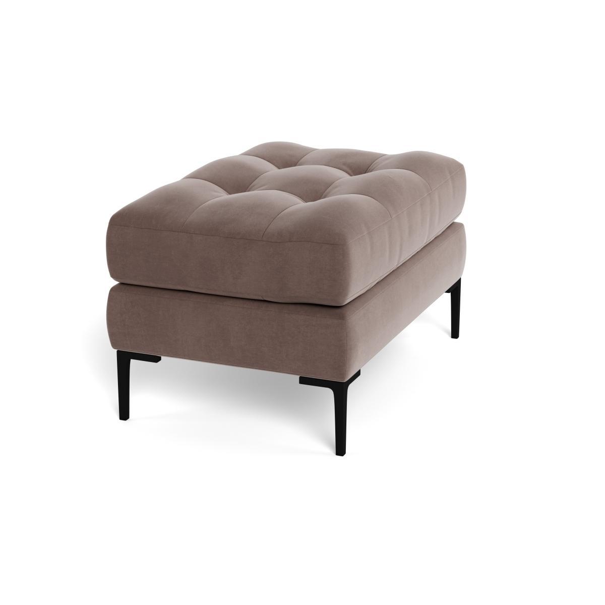 Heal's Eton Footstool Smart Velvet Mouse Black Feet - Heal's UK Furniture – image 2