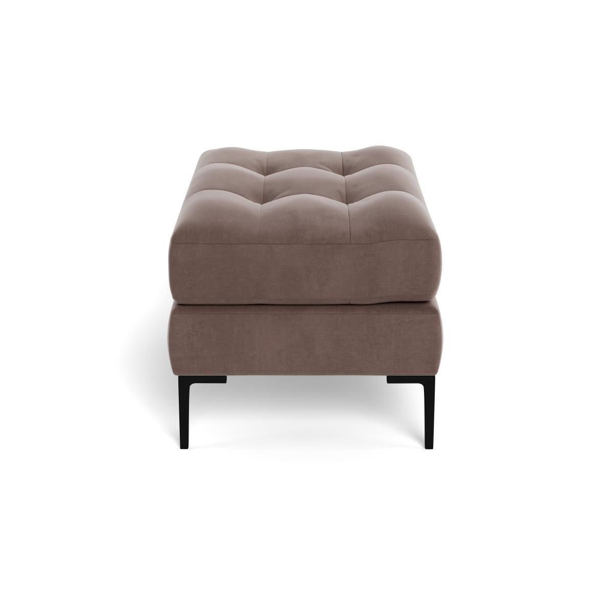 Heal's Eton Footstool Smart Velvet Mouse Black Feet - Heal's UK Furniture – image 3