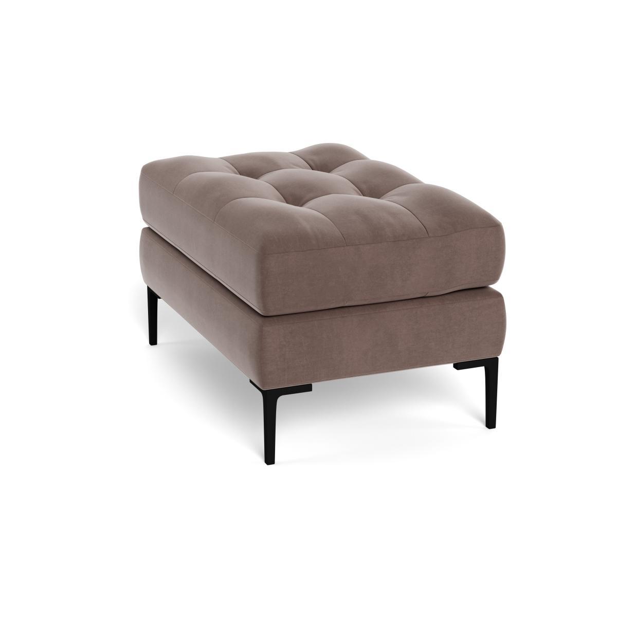 Heal's Eton Footstool Smart Velvet Mouse Black Feet - Heal's UK Furniture – image 4