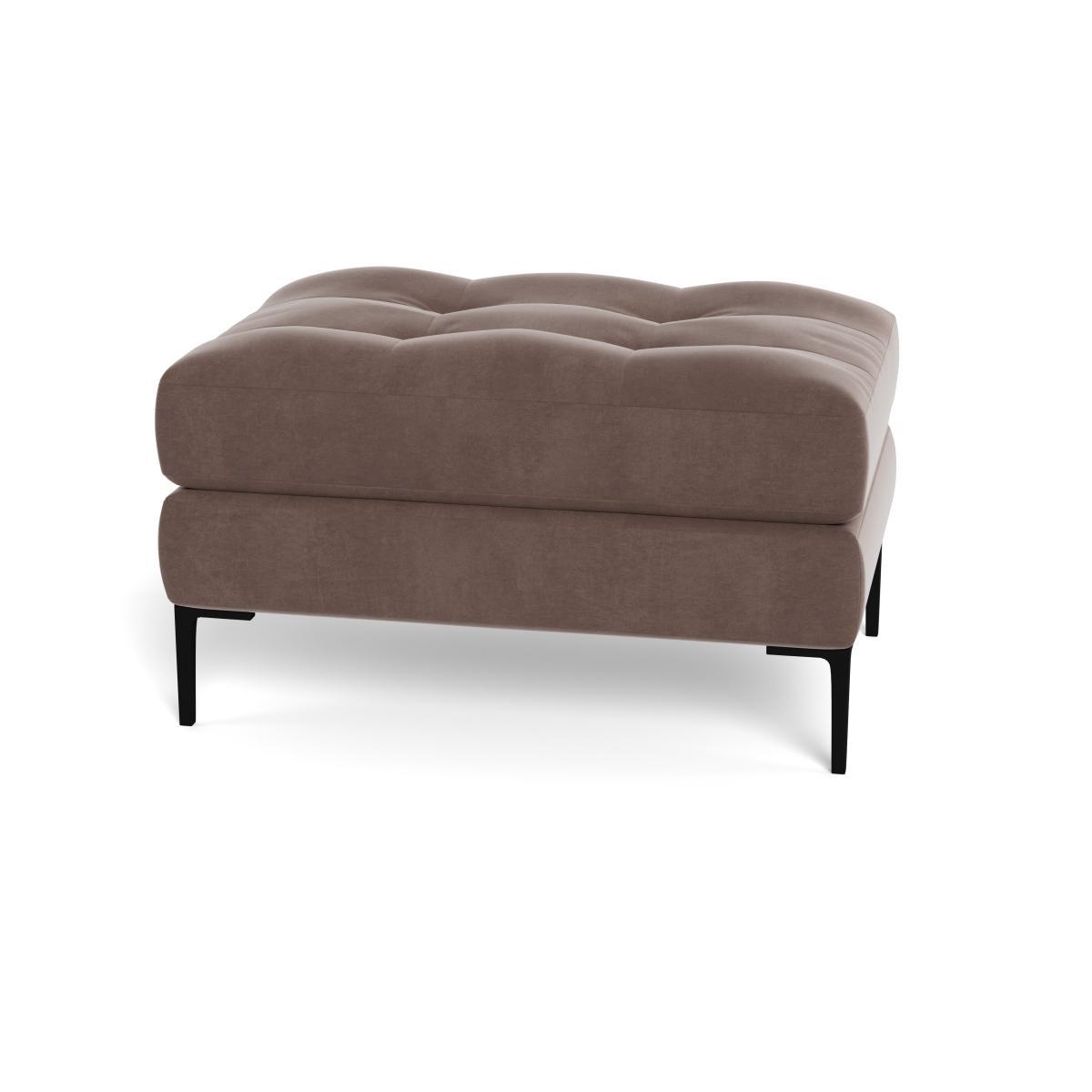 Heal's Eton Footstool Smart Velvet Mouse Black Feet - Heal's UK Furniture – image 5