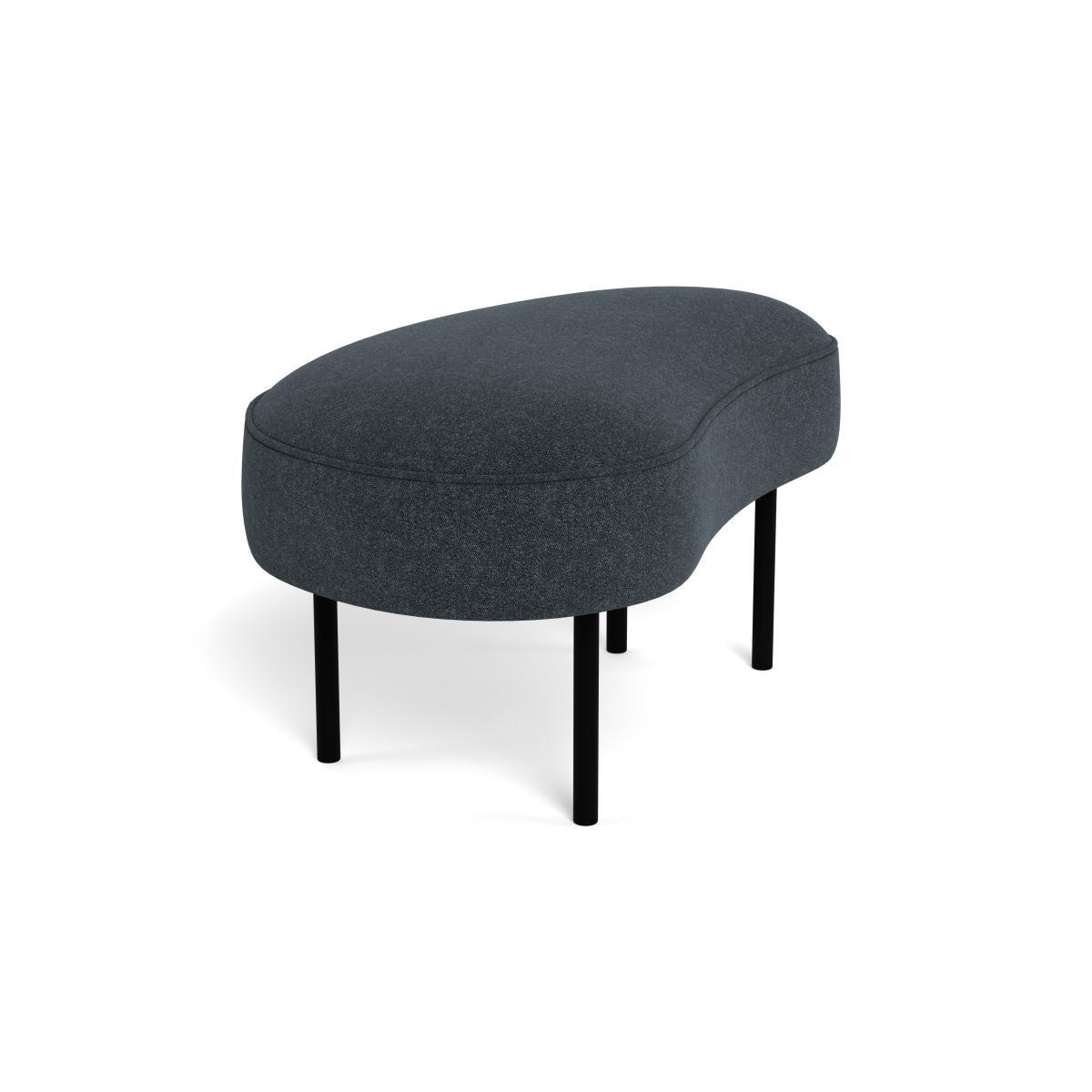 Heal's Isola Small Ottoman St Moritz Wool Grey Black Feet - Heal's UK Furniture – image 2