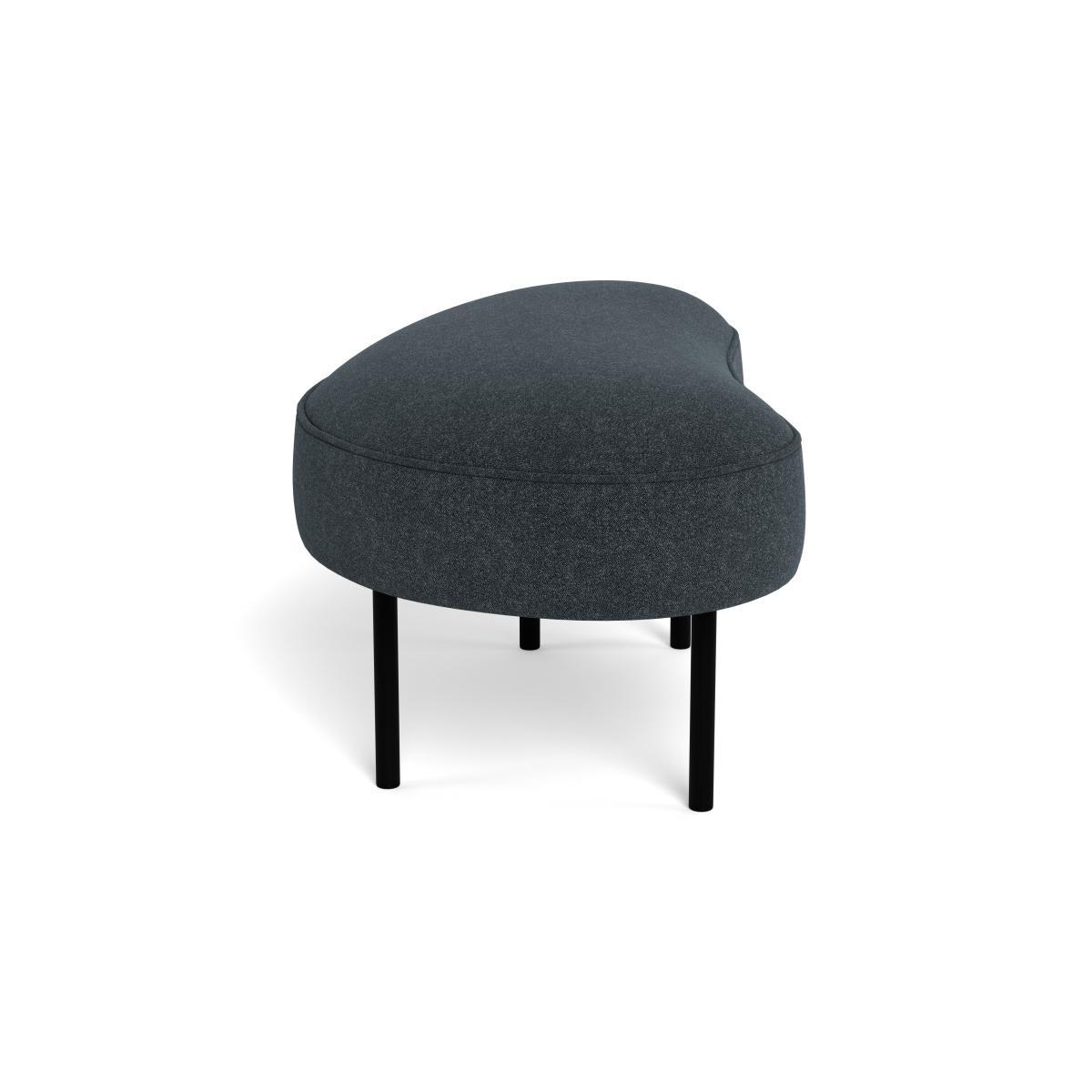 Heal's Isola Small Ottoman St Moritz Wool Grey Black Feet - Heal's UK Furniture – image 3
