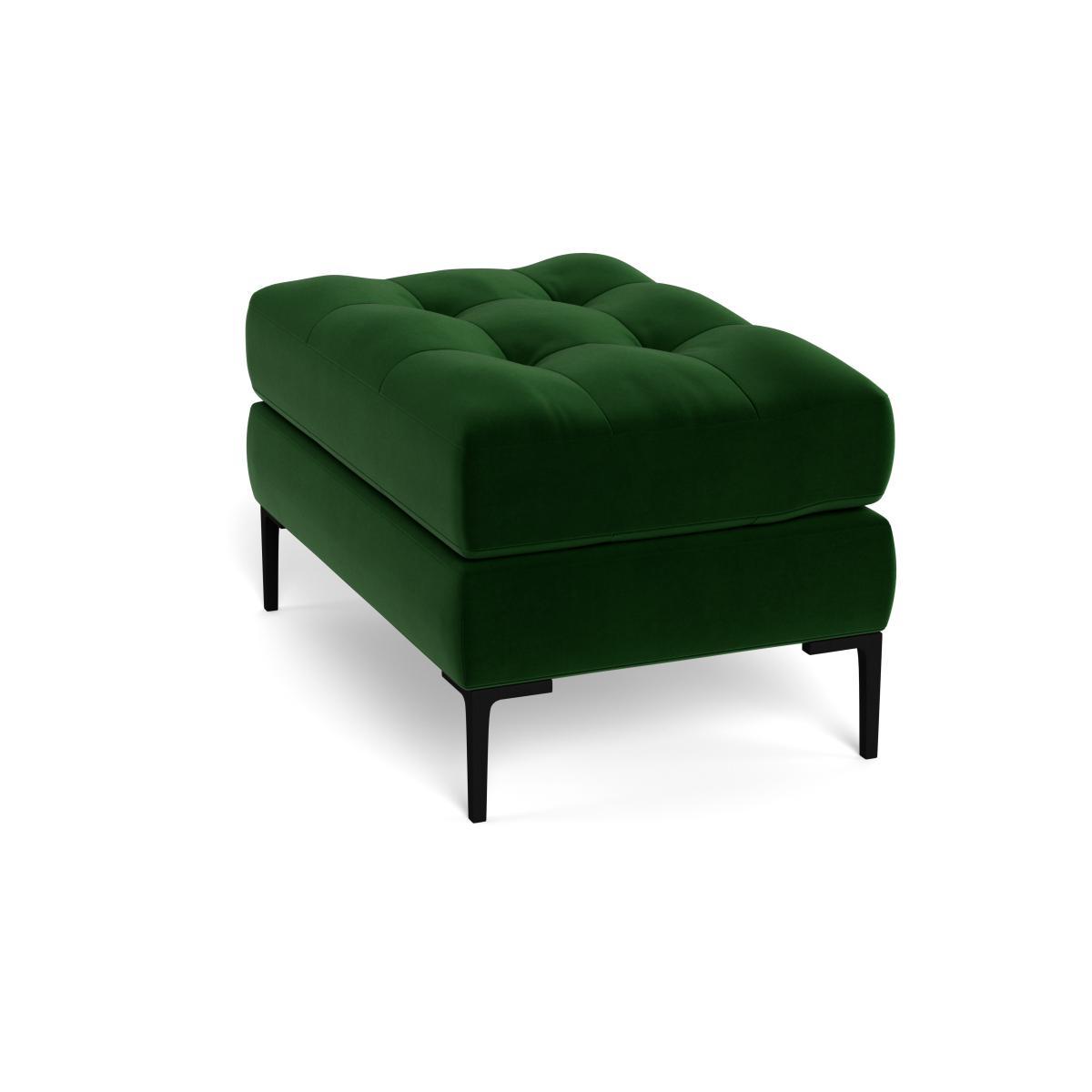 Heal's Eton Footstool Smart Velvet Forest Brass Feet - Heal's UK Furniture – image 4