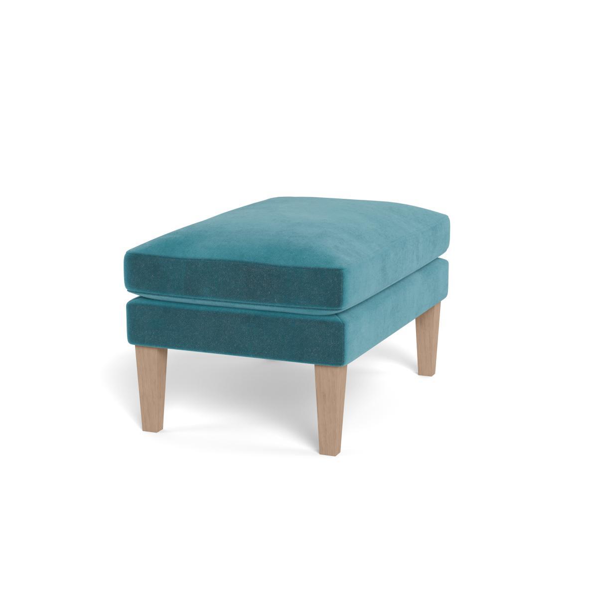Heal's Wallis Ottoman Smart Luxe Velvet Airforce Blue Black Feet - Heal's UK Furniture – image 2