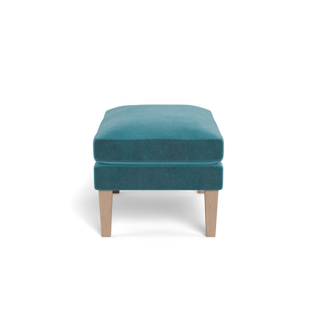 Heal's Wallis Ottoman Smart Luxe Velvet Airforce Blue Black Feet - Heal's UK Furniture – image 3