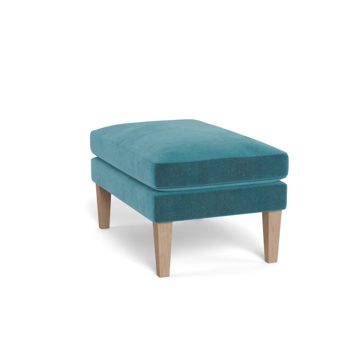 Heal's Wallis Ottoman Smart Luxe Velvet Airforce Blue Black Feet - Heal's UK Furniture – image 4