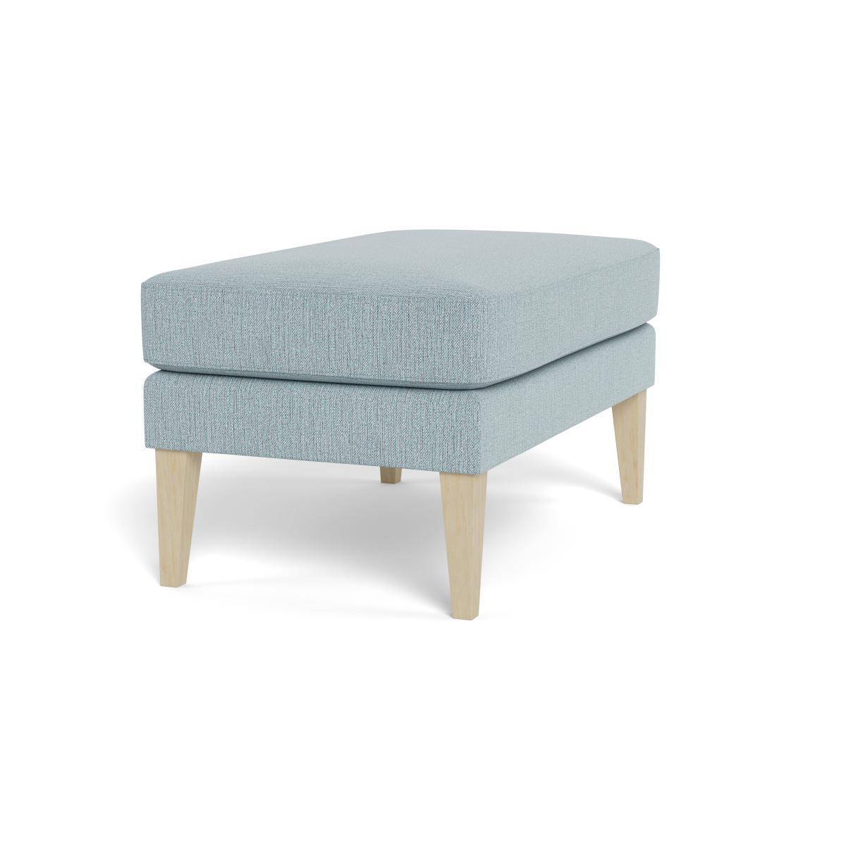 Heal's Richmond Ottoman Smart Linen Mix Duck Egg Black Feet - Heal's UK Furniture – image 2