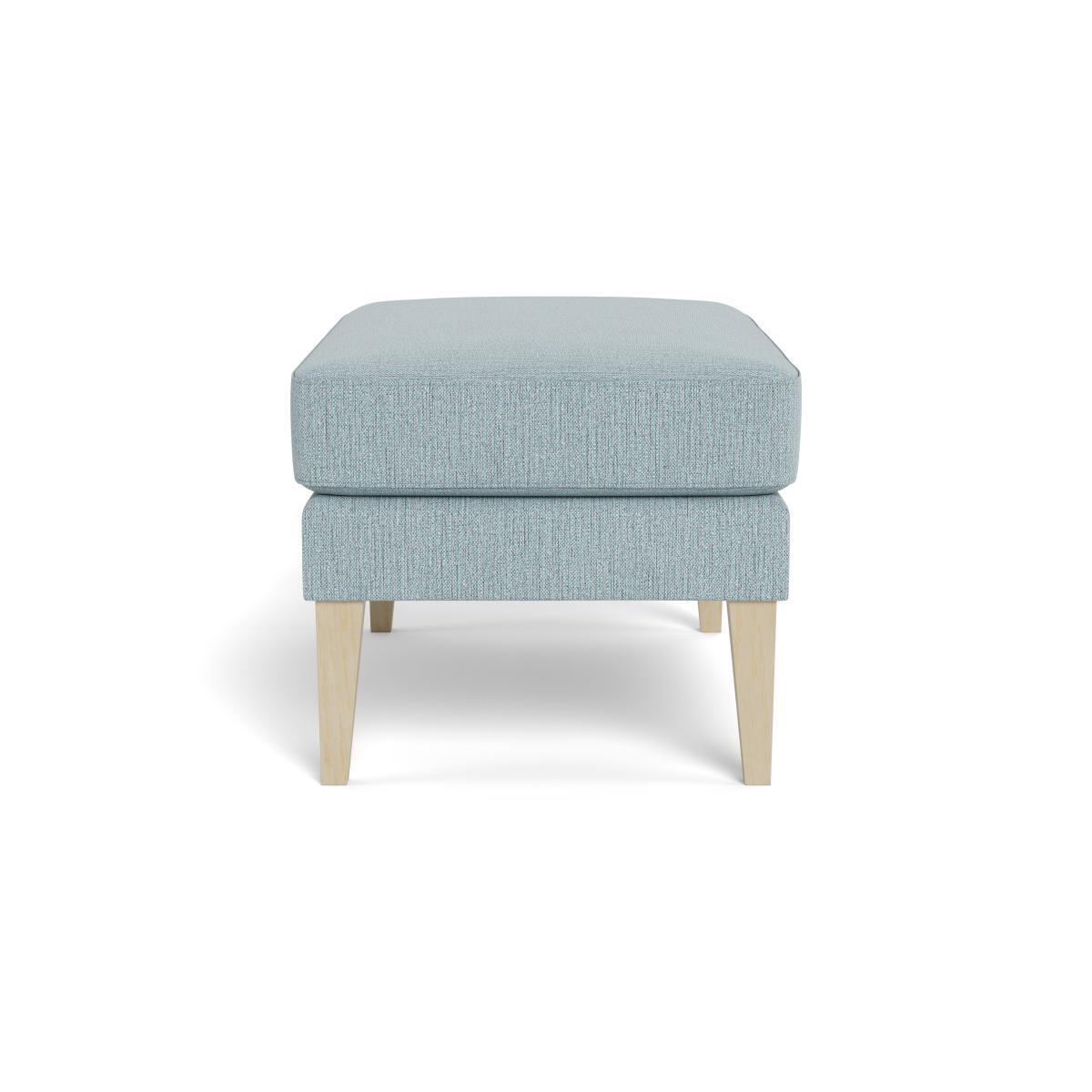 Heal's Richmond Ottoman Smart Linen Mix Duck Egg Black Feet - Heal's UK Furniture – image 3