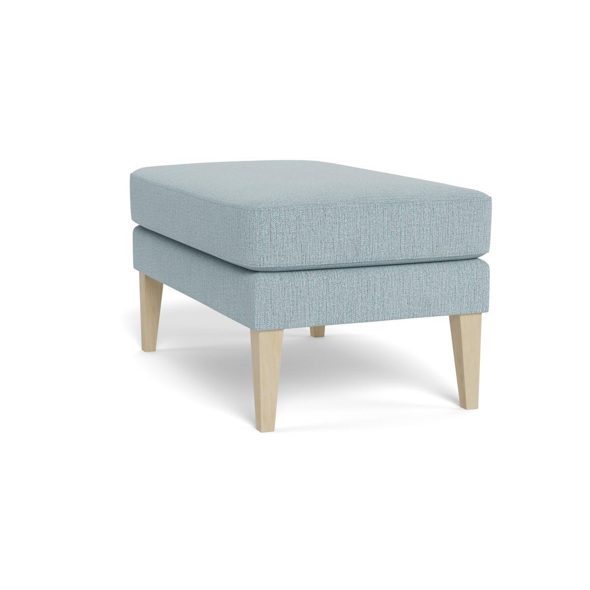 Heal's Richmond Ottoman Smart Linen Mix Duck Egg Black Feet - Heal's UK Furniture – image 4