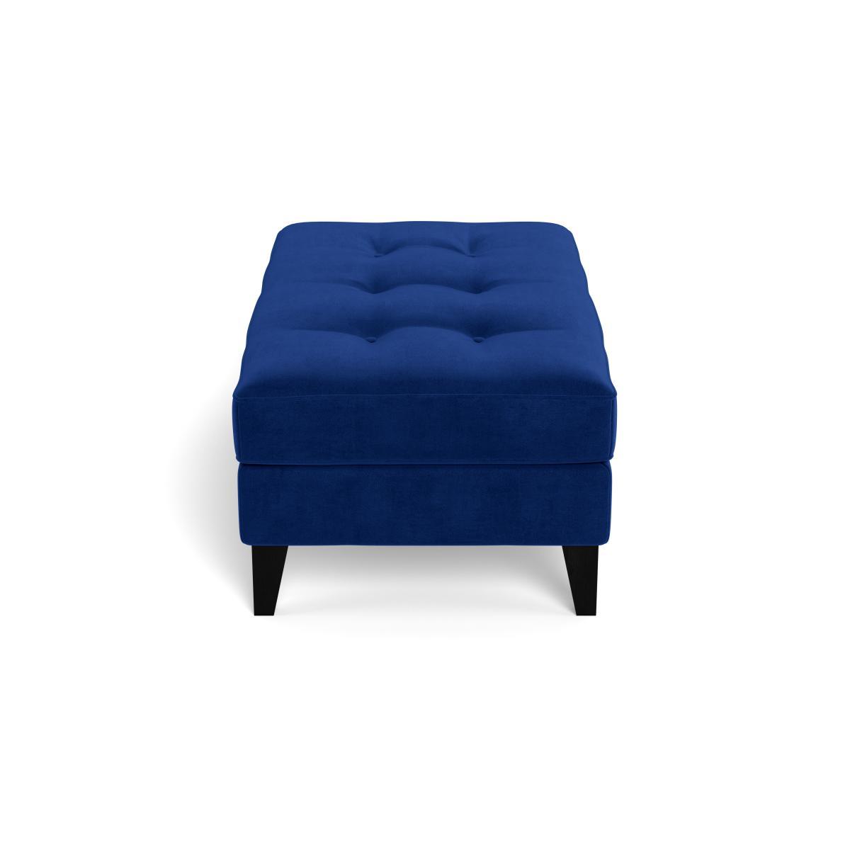 Heal's Mistral Footstool Smart Luxe Velvet Azure Black Feet - Heal's UK Furniture – image 3