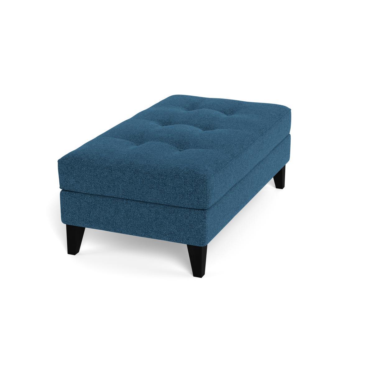 Heal's Mistral Footstool In Texture Ink With Black Feet - Heal's UK Furniture – image 2