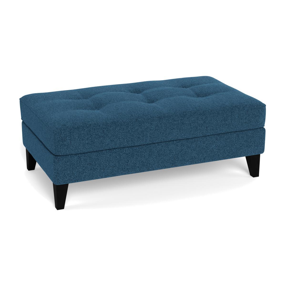 Heal's Mistral Footstool In Texture Ink With Black Feet - Heal's UK Furniture – image 1