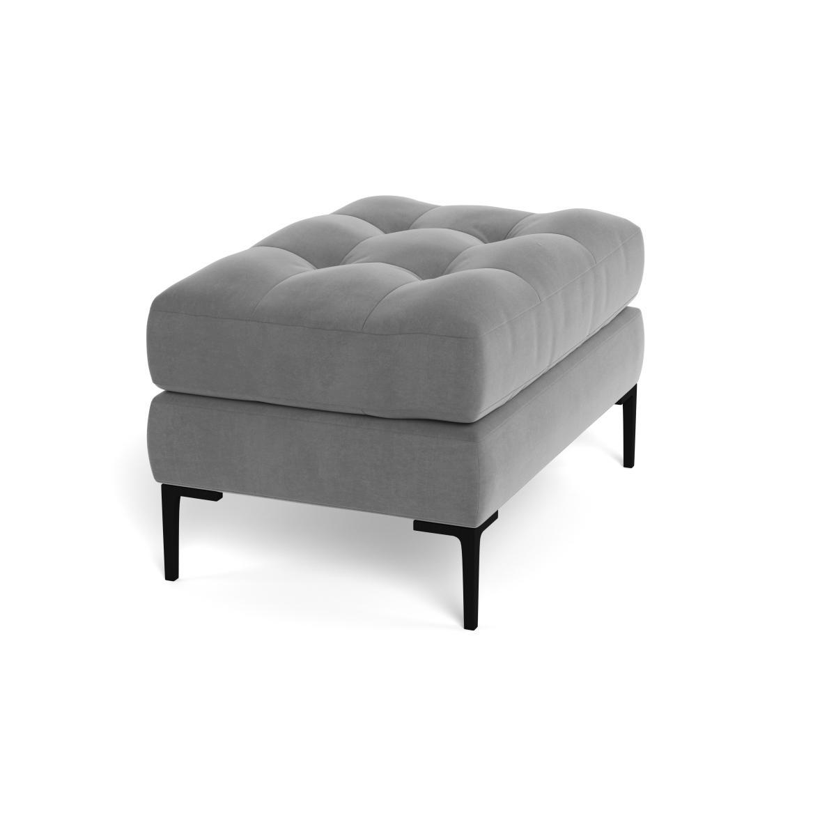Heal's Eton Footstool Smart Velvet Mercury Black Feet - Heal's UK Furniture – image 2