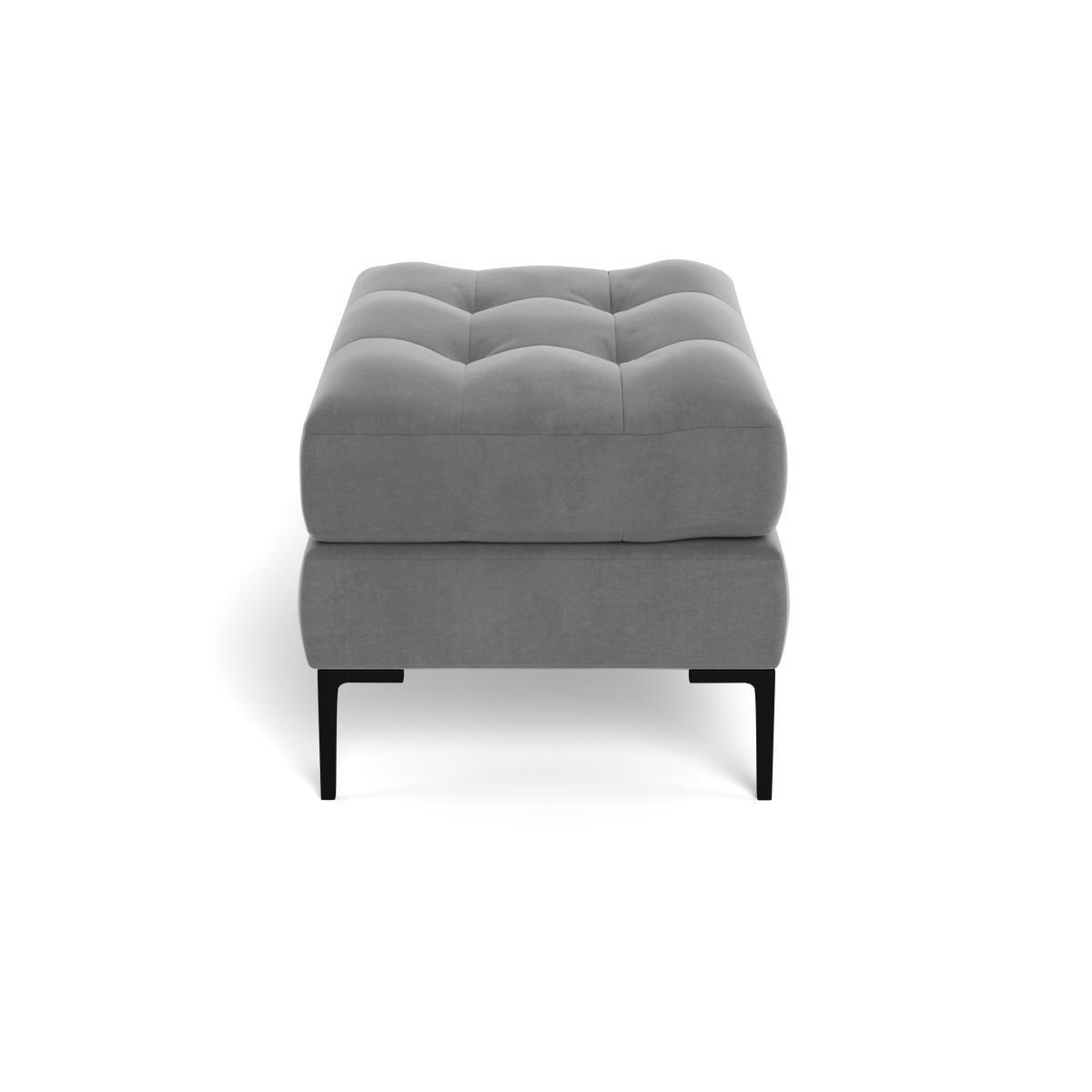 Heal's Eton Footstool Smart Velvet Mercury Black Feet - Heal's UK Furniture – image 3