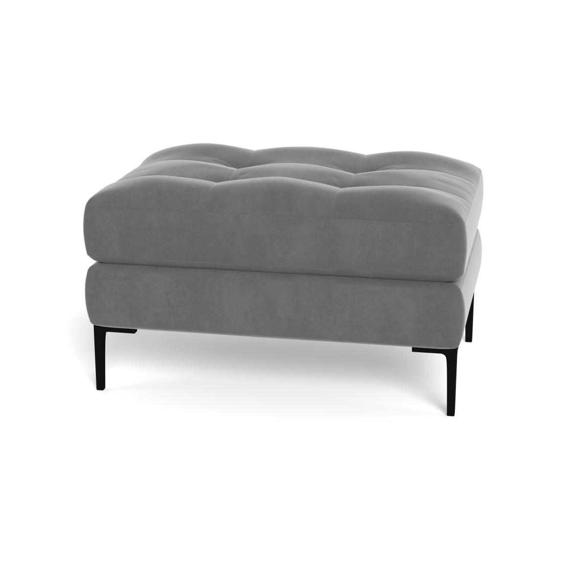 Heal's Eton Footstool Smart Velvet Mercury Black Feet - Heal's UK Furniture – image 5