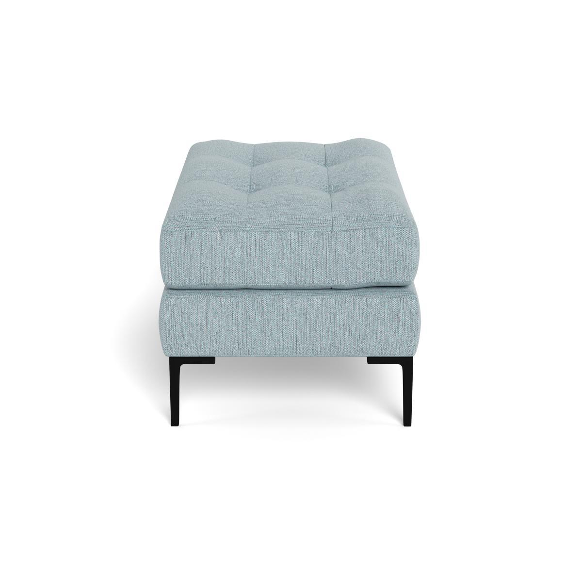 Heal's Eton Footstool Smart Linen Mix Duck Egg Brass Feet - Heal's UK Furniture – image 3