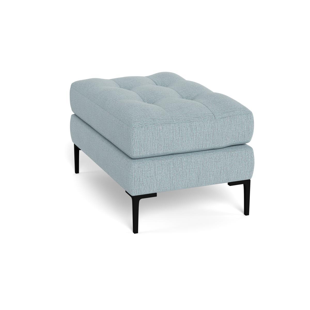 Heal's Eton Footstool Smart Linen Mix Duck Egg Brass Feet - Heal's UK Furniture – image 4