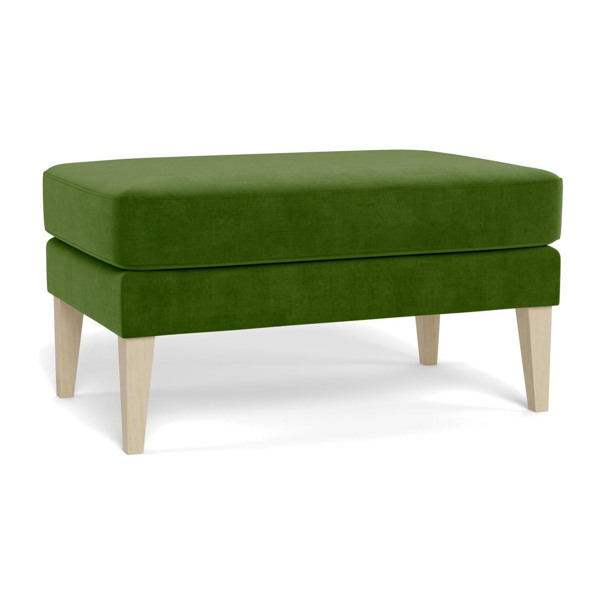 Heal's Richmond Ottoman Smart Luxe Velvet Grass Black Feet - Heal's UK Furniture – image 1